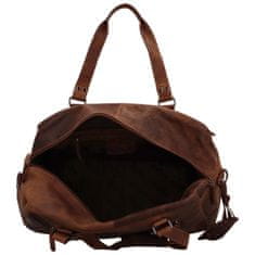 Green Wood Luxusní cestovní kožená taška Greenwood travel Sam, khaki
