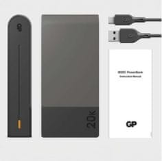 GP Powerbanka GP M2+ Series, 20 000 mAh, 22,5 W, šedá