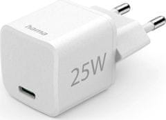 Hama Eco rychlá USB nabíječka, USB-C PD/QC 25 W, bílá