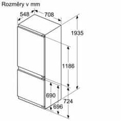 Bosch Vestavná kombinovaná chladnička KBN96VFE0