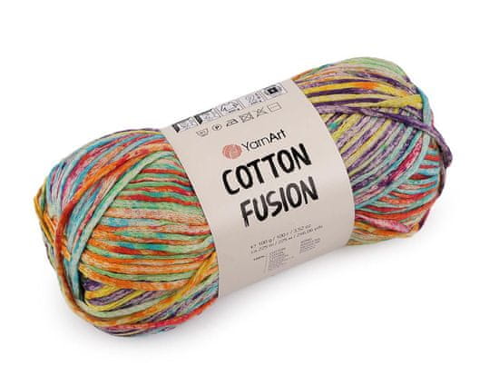 Kraftika 1ks (3653) multikolor bavlněná pletací příze cotton fusion