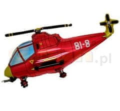 Balónek foliový helikoptéra - červený vrtulník - 60 cm