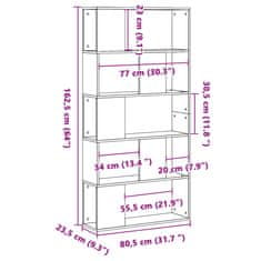 Vidaxl Knihovna 5patrová bílá 80,5 x 23,5 x 162,5 cm kompozitní dřevo