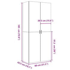 Vidaxl Skříň highboard kouřový dub 80 x 42,5 x 185 cm kompozitní dřevo