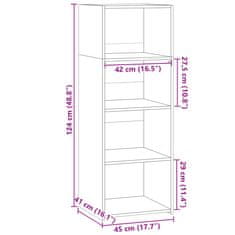 Vidaxl Skříň highboard hnědý dub 45 x 41 x 124 cm kompozitní dřevo