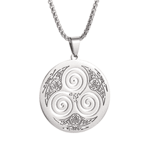 Camerazar Stříbrný pánský náhrdelník z chirurgické oceli s přívěskem keltské spirály
