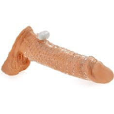 XSARA Vibrační návlek prodlužující penis o 2 cm s výčnělky - 70043967