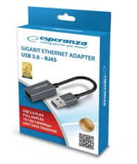 Esperanza Síťová karta Esperanza ENA101, adapter ethernet RJ45 na USB3.0, gigabit