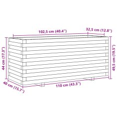 Vidaxl Zahradní truhlík 110 x 40 x 49,5 cm masivní borové dřevo