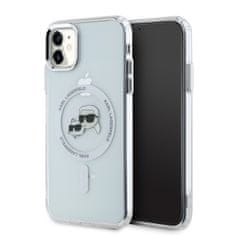 Karl Lagerfeld  IML K&amp;CH Heads Metal Frame MagSafe Zadní Kryt pro iPhone 11 Transparent