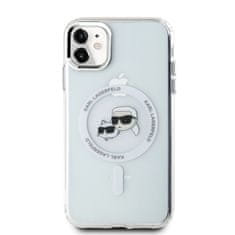 Karl Lagerfeld  IML K&amp;CH Heads Metal Frame MagSafe Zadní Kryt pro iPhone 11 Transparent