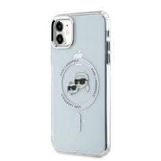 Karl Lagerfeld  IML K&amp;CH Heads Metal Frame MagSafe Zadní Kryt pro iPhone 11 Transparent