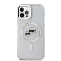 Karl Lagerfeld  IML K&amp;CH Heads Metal Frame MagSafe Zadní Kryt pro iPhone 12/12 Pro Transparent