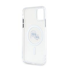 Karl Lagerfeld  IML K&amp;CH Heads Metal Frame MagSafe Zadní Kryt pro iPhone 11 Transparent