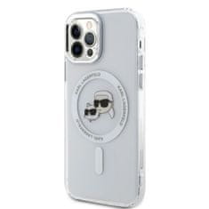 Karl Lagerfeld  IML K&amp;CH Heads Metal Frame MagSafe Zadní Kryt pro iPhone 12/12 Pro Transparent