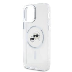 Karl Lagerfeld  IML K&amp;CH Heads Metal Frame MagSafe Zadní Kryt pro iPhone 12/12 Pro Transparent