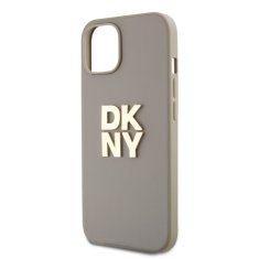 DKNY Zadní Kryt PU Leather Stack Logo Wrist Strap na iPhone 13 Beige