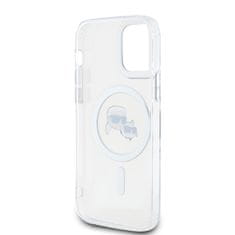 Karl Lagerfeld  IML K&amp;CH Heads Metal Frame MagSafe Zadní Kryt pro iPhone 12/12 Pro Transparent