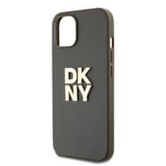 DKNY Zadní Kryt PU Leather Stack Logo Wrist Strap pro iPhone 14 zelený