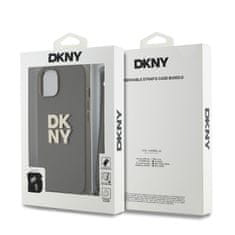 DKNY Zadní Kryt PU Leather Stack Logo Wrist Strap pro iPhone 13 Green