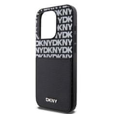 DKNY Zadní Kryt PU Leather Repeat Pattern Card Pocket pro iPhone 14 Pro Max Black