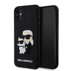 Karl Lagerfeld  3D Rubber Karl and Choupette Zadní Kryt pro iPhone 11 Black