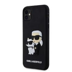 Karl Lagerfeld  3D Rubber Karl and Choupette Zadní Kryt pro iPhone 11 Black