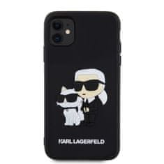 Karl Lagerfeld  3D Rubber Karl and Choupette Zadní Kryt pro iPhone 11 Black