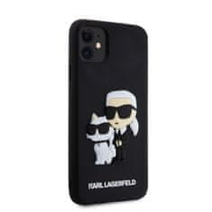 Karl Lagerfeld  3D Rubber Karl and Choupette Zadní Kryt pro iPhone 11 Black