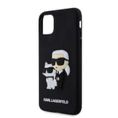 Karl Lagerfeld  3D Rubber Karl and Choupette Zadní Kryt pro iPhone 11 Black