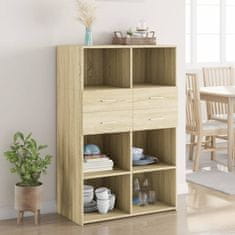 shumee vidaXL Skříň highboard dub sonoma 80 x 42,5 x 124 cm kompozitní dřevo