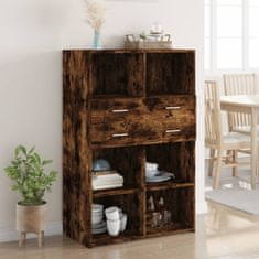 shumee vidaXL Skříň highboard kouřový dub 80 x 42,5 x 124 cm kompozitní dřevo