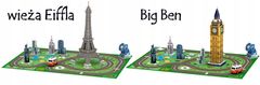 JOKOMISIADA 3D Puzzle Podložka Eiffelova Věž, Big Ben Autíčko