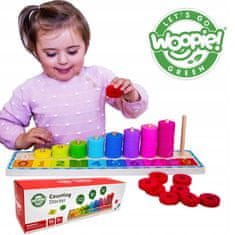 WOOPIE  Green Skládačka Učení Počítání A Barev Montessori 56 El.