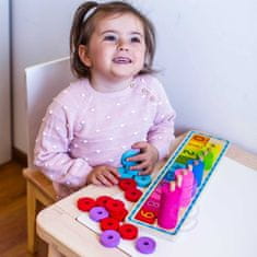 WOOPIE  Green Skládačka Učení Počítání A Barev Montessori 56 El.