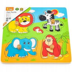 Viga Dřevěné Puzzle Zvířata Zoo Skládačka Překvapení 