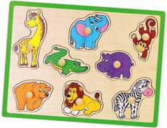 Viga Dřevěné Puzzle Zvířata Zoo Skládačka 