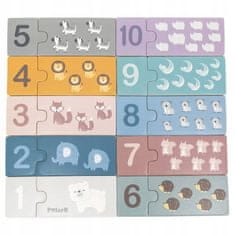 Viga  Polarb Dřevěné Číselné Puzzle Montessori Čísla