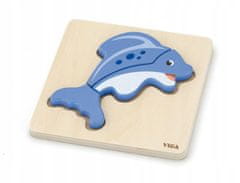 Viga  První Dřevěné Puzzle Miminka Delfín