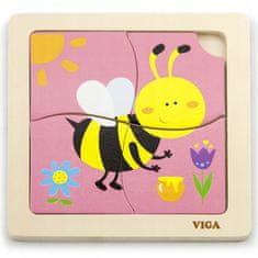 Viga  Šikovné Dřevěné Puzzle Včela