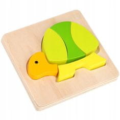 Tooky Toy  Puzzle Montessori Skládačka Tlusté Kostky Želva 5 El.