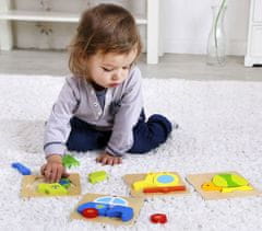 Tooky Toy  Puzzle Montessori Skládačka Tlusté Kostky Želva 5 El.