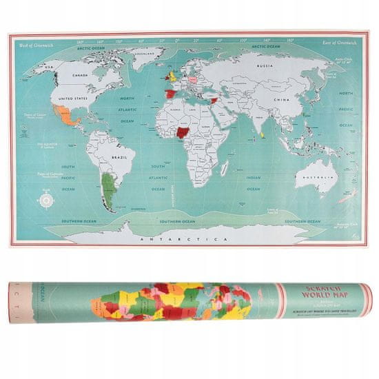 Rex London Mapa Světa Stírací Los