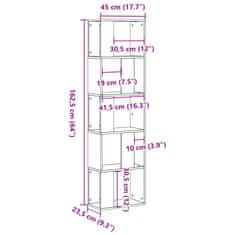 Vidaxl Knihovna 5patrová černá 45 x 23,5 x 162,5 cm kompozitní dřevo