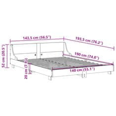 Vidaxl Postel bez matrace bílá 140 x 190 cm masivní borovice