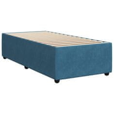 Vidaxl Box spring postel s matrací modrá 90 x 190 cm samet