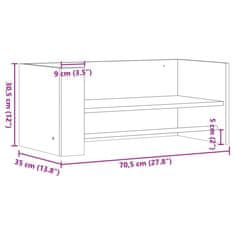 Vidaxl Nástěnná police kouřový dub 70,5x35x30,5 cm kompozitní dřevo