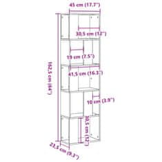 Vidaxl Knihovna 5patrová bílá 45 x 23,5 x 162,5 cm kompozitní dřevo