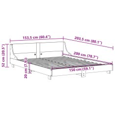 Vidaxl Postel bez matrace bílá 150 x 200 cm masivní borovice