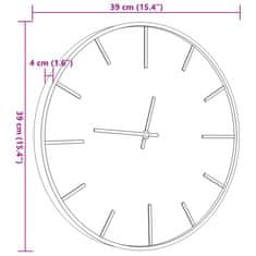 Vidaxl Nástěnné hodiny hnědé Ø 39 cm železo a kompozitní dřevo